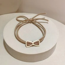 1入韓式蝴蝶結設計髮圈,簡單而優雅的金屬結髮繩適用於女孩和女士,深受摯友歡迎