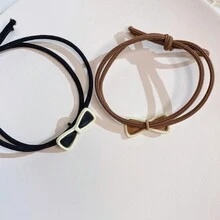 1入韓式蝴蝶結設計髮圈,簡單而優雅的金屬結髮繩適用於女孩和女士,深受摯友歡迎