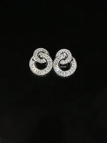 MOONSO 方晶鋯石裝飾耳環適合女士適合派對宴會婚禮 - 白色 - 查看 6