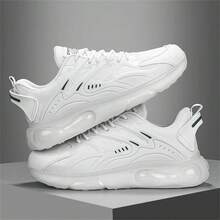 Men's Shoes New Arrival Street Outdoor Lightweight Running Shoes Sneakers With Air Cushion Sole, Youth Casual Sport Shoes - White - View 4