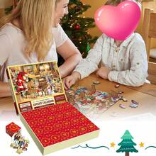 24pcs Christmas Advent Calendar For Girls And Boys, 1008pcs Christmas Countdown Puzzle Calendar - Multicolor - View 2