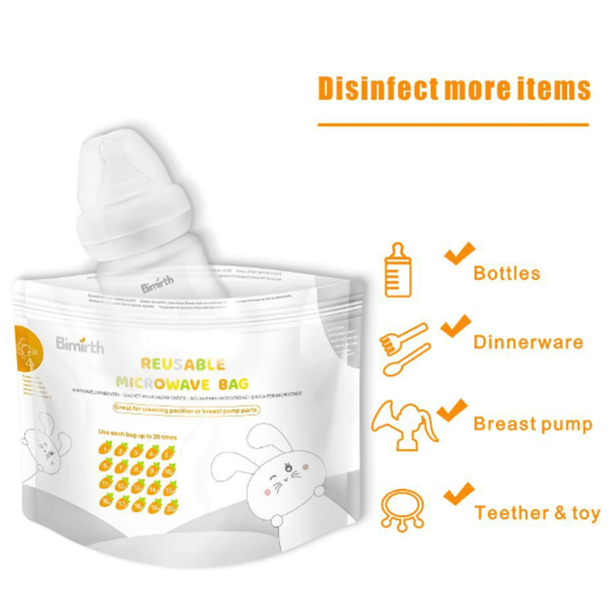 1pc Baby Bottle Microwave Steam Sterilizer Bag, Can Be Used To Steam