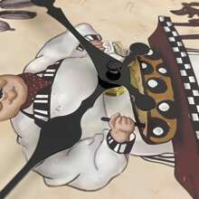 復古木質牆掛鐘,有趣廚師與狗圖案,靜音電池驅動圓形裝飾牆鐘,適用於房間、廚房、餐廳、美食節慶裝飾,送給主廚最佳禮物 10寸、12寸、14寸、16寸(不含電池) - 多色MDF055 - 查看 6