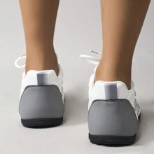 2023年秋冬新款白色酷氣厚底訓練鞋,男女鞋款相同的情侶厚底運動鞋 - 灰色 - 查看 3