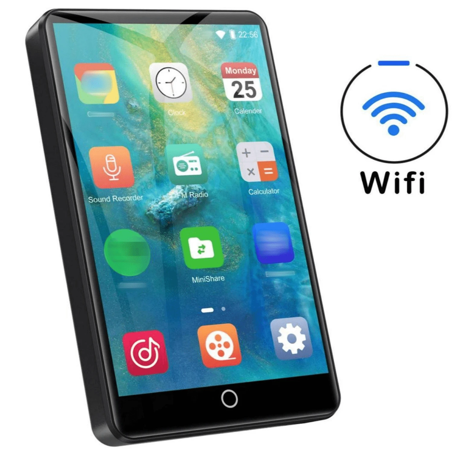 MP3 Player with WiFi, Oilsky 3.5-inch Full Touchscreen MP4 MP3 Player with Speakers, 16GB Android MP3 Digital Audio Player - Black - View 1