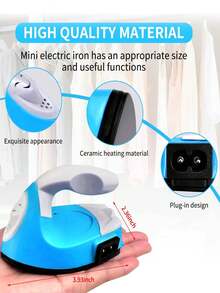 Mini Plancha de Mano para Prendas de Vestir, Plancha electrónica portátil Antiadherente para Manualidades y Manualidades con Enchufe - Rosa - Ver 5