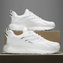 Men's Shoes New Arrival Street Outdoor Lightweight Running Shoes Sneakers With Air Cushion Sole, Youth Casual Sport Shoes - White - View 3