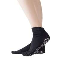 1 Paire De Chaussettes De Yoga Antidérapantes Avec Séparateurs D'orteils Et Poignées Pour Améliorer L'équilibre Et La Flexibilité Des Femmes