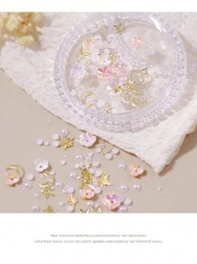 水钻闪光纹身贴纸化妆女士眼影脸水钻珠宝眼妆水晶泪钻仿珍珠镂空金属蝴蝶 - 彩色 - 查看 3