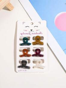 6入組女士時尚基礎小夾子髮夾,適合日常使用