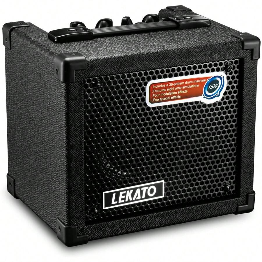LEKATO Electric Guitar Amplifier 15W Guitar Amp with 9 Amp Models, 36