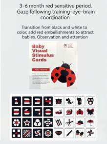 1 Box Black And White Infant Educational Cards, Newborn Visual Stimulation Cards, 0-3 Months Baby Visual Tracking Toy - Black and White - View 10
