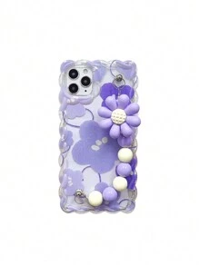Flower Phone Case Braided Cord Colorful Painted Cute Design Protective Phone Case Compatible With IPhone 10, New Candy Painted Shockproof Creative Phone Cover Compatible With IPhone 14 - Multicolor - View 6