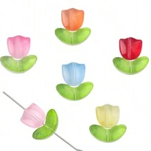 beadia 9mm 10/20入組鬱金香花式燈工玻璃珠，多色燈工花珠 DIY 手鍊珠寶首飾製作用 - 花 - 查看 5