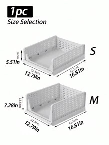 1/4pcs White Oversized Square Wardrobe Storage Basket, Household Clothing Storage Box, Wardrobe Partition, Folding Drawer Storage Box, High Style - White - View 4