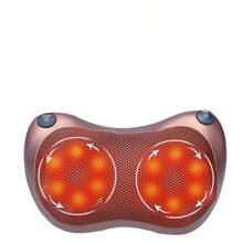 Almohada de Masaje Eléctrica, Masajeador de Cuello con Calor, Masajeador de Espalda Shiatsu de Amasado 3D con Calor y 8 Nodos Giratorios para Aliviar el Dolor Muscular de Amasado Profundo para Músculos de Cuerpo Completo - Marrón - Ver 2