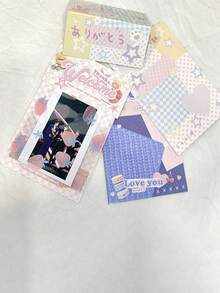 5pcs Millennium Style Advanced American Card Head Card Back Out Card, Vintage Ins Style Small Card Packaging Material, Gift Decoration - Multicolor - View 5