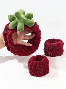 3件套可爱草莓发箍，宽边防水腕带发圈，可水洗日常佩戴，发饰，学习用品，礼物，发带，发箍，夏季，假期，旅行，节日，生日 - 彩色 - 查看 3