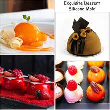 1入組8個半圓球形蛋糕、肥皂、果凍、布丁、巧克力diy矽膠模具 - 8孔 - 查看 5