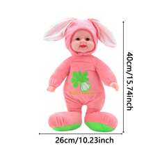 兒童伴侶毛絨玩具,逼真的嬰兒布偶動物,男女皆宜,可以安撫寶寶 - 玫紅色 - 查看 2