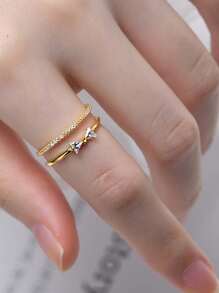 1 chiếc nhẫn bạc mở nơ đơn giản phong cách mới mùa thu đông, bạc Sterling 925 - vòng mở - Xem 4