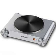 Cusimax 1500W Electric Single Hot Plate Cooktop,Stainless Steel Countertop Burner with Temperature Control,Portable Cast Iron Electric Stove,Great For RV/Home/Camping,Easy to Clean - 銀色 - 查看 1