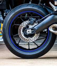 摩托車輪胎反光貼 摩托車車18吋鋼圈輪胎貼裝飾配件 通用型 - 藍色 - 查看 7