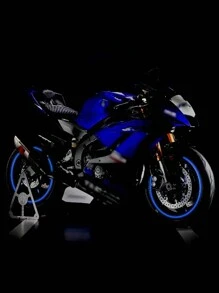 摩托車輪胎反光貼 摩托車車18吋鋼圈輪胎貼裝飾配件 通用型 - 藍色 - 查看 4