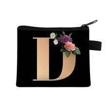 1Pc Letter Print Coin Purse Women Mini Card Holder Small Wallet Pouch Daily Storage Bag Girls Purse Clutch - Black - View 5