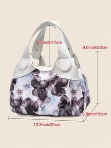 Của phụ nữ Thanh lịch Túi tote , Da giả Túi đeo vai , Đa chức năng Làm việc Thanh lịch Mô hình hoa Túi tote , Đúng mốt Da giả Túi đeo vai , Sành điệu Tay cầm Top Ví - Màu xanh lam - Xem 3