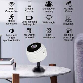 Hidden Camera 1080P Magnetic Spy Camera, WiFi for Home Office Security,with Motion Detection Night Vision - Car Cameras Surveillance