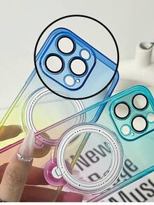 高端商務多功能tpu+pc材料可旋轉金屬支架男士手機殼,支援無線充電 - 藍黃色 - 查看 4