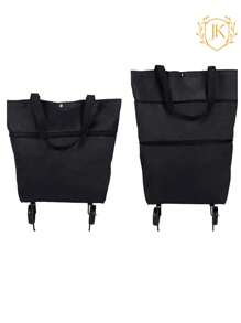 JK Color Sopresa Bolsa Y Carrito 2 En 1 Plegable Con Ruedas Carrito Bolso Portátil Con Ruedas Plegable Ajustable Para Mandado Supermercado - color sopresa liso  Bolsa Y Carrito 2 En 1 Plegable Con Ruedas - Ver 6