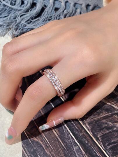 Cubic Zirconia Decorative Ring, Suitable For Daily Wear