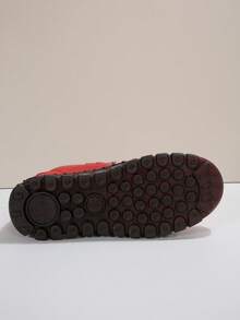 女士户外运动休闲圆头踝靴和短靴，舒适软底手工户外靴 - 紅色 - 查看 5