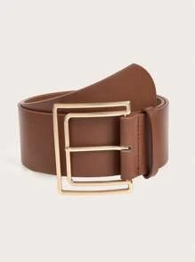 1 件女式牛仔宽皮带，带方形扣，适合派对