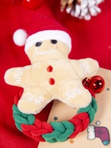 1個綠色可愛的辮狀結髮圈，適用於女性/凌亂的髮髻髮圈/寶寶聖誕樹彈性髮帶/聖誕節髮飾