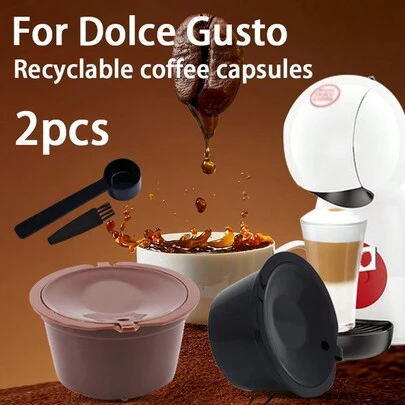 2 Pezzi + Cucchiaio Pennello Filtro Capsule Caffè Filtro Capsula Rete Tazza Per Caffè Fatto In Casa Dolce Gusto