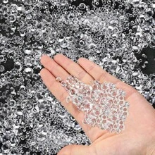 220/600/1100pcs Clear Fake Plastic Rhinestones For Vase Fillers Table Scatters, Acrylic Crystals Rhinestone Gems Beads For DIY Craft Decoration Wedding Table Scattering Birthday Decor (Clear) Best Gifts Birthday