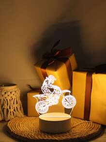 Luz nocturna creativa de motocicleta 3D con USB, LED iluminado, novedoso, decorativo y único, lámpara de mesa LED única