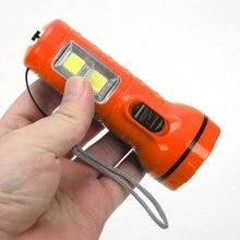 1入高亮充電式防水便攜鋼質火炮手電筒,適用於戶外、徒步旅行、家居使用 - 橘色 - 查看 8