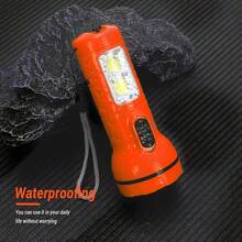 1入高亮充電式防水便攜鋼質火炮手電筒,適用於戶外、徒步旅行、家居使用 - 橘色 - 查看 11