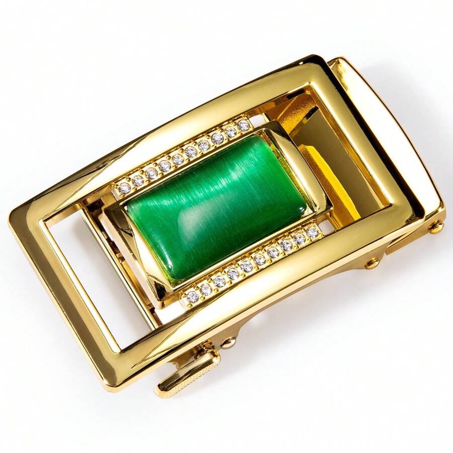 金色、黑色、银色豪华男士皮带扣自动替换扣适合 35 毫米宽度皮带 - 金色 - 查看 1