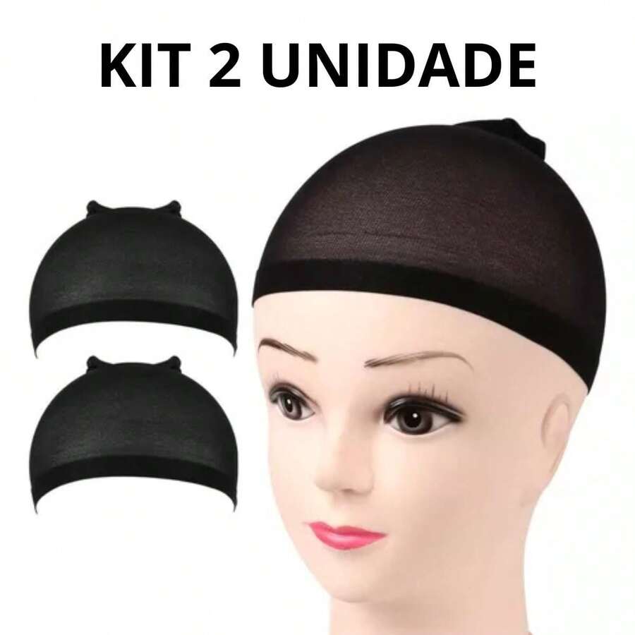 Kit 2 Toucas para Prender Cabelo Antes Peruca - Preto - Visão 1