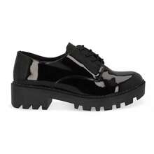 Zapato casual Mujer recubierto suela tipo track - Negro - Ver 2