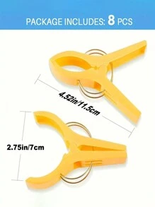 8 piezas/4 piezas Clip de toalla de playa, clip de silla, soporte de toalla, clip de ropa de plástico, pinza para la ropa a prueba de viento para actividades al aire libre como camping - Multicolor - Ver 5