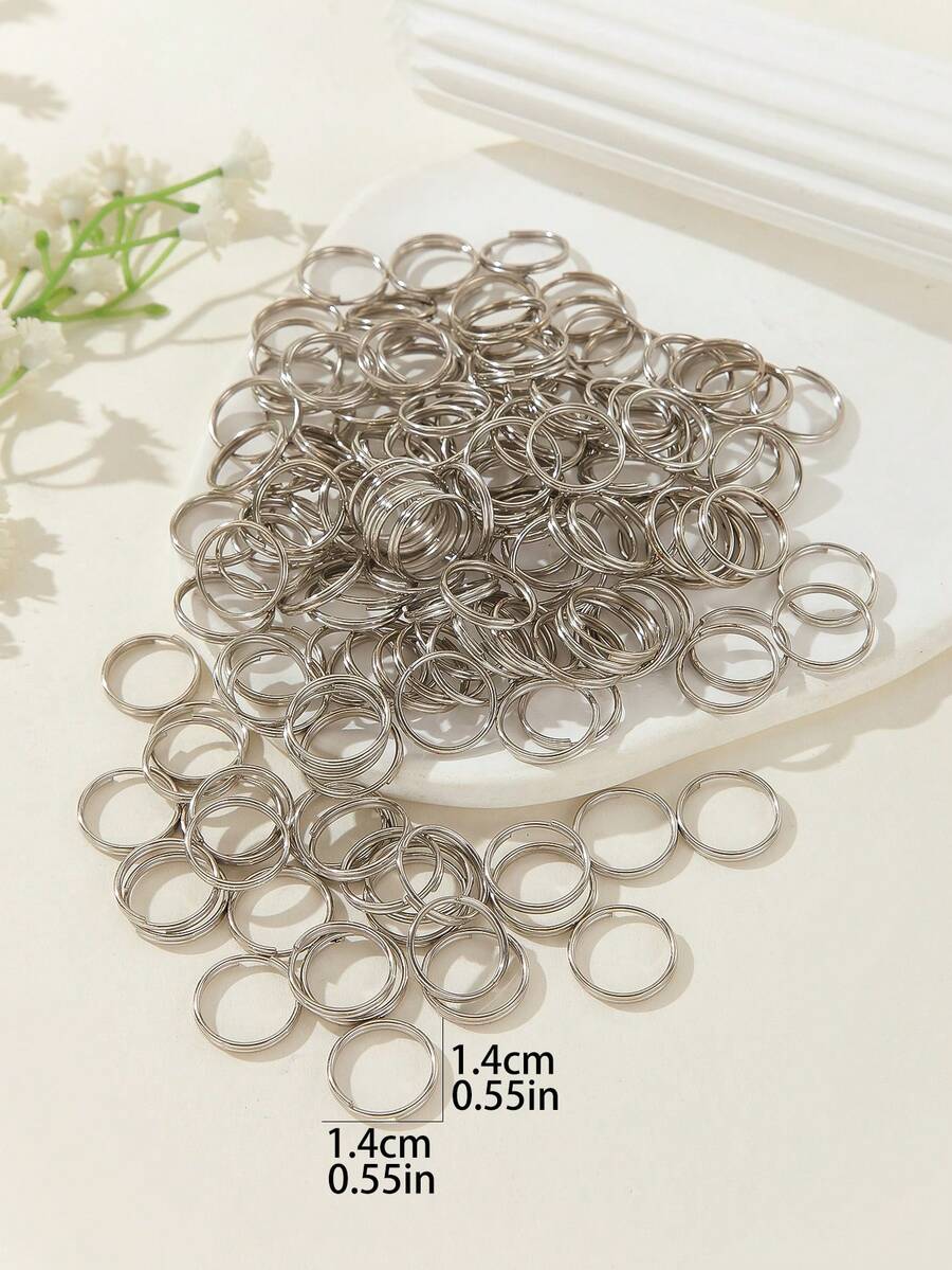 150 Piezas De Llaveros Multifuncionales De Acabado Metálico Plateado Brillante, Adecuados Para Joyas, Llaveros, Accesorios De Bricolaje - Plateado - Ver 1