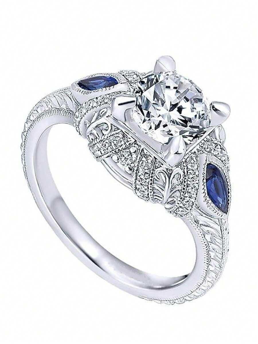 1 件古典立方氧化鋯女士戒指情人節禮物婚禮紀念派對首飾