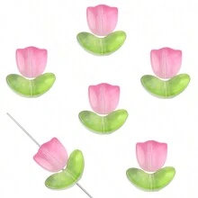 beadia 9mm 10/20入組鬱金香花式燈工玻璃珠，多色燈工花珠 DIY 手鍊珠寶首飾製作用 - 花 - 查看 10