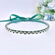 1 件水鑽珠寶禮服腰帶,新娘婚禮腰帶,伴娘腰部裝飾,正式晚禮服配件 - 綠色 - 查看 3